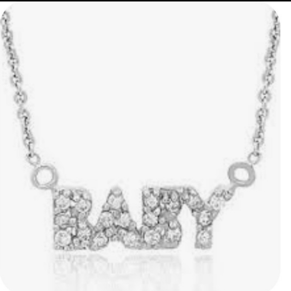 STERLING SILVER NECKLACECUBIC ZIRCONIA 18 inch